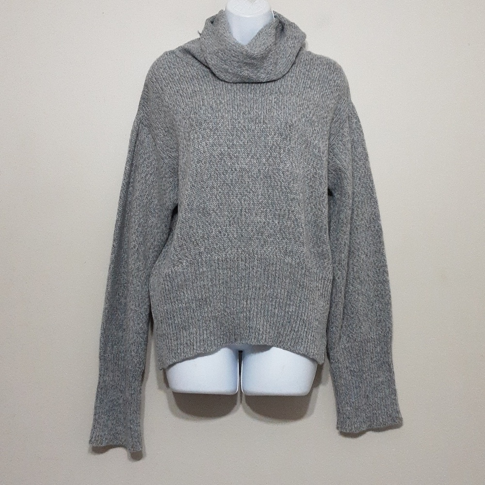 Berretti sweater pullover knit women XL turtleneck long sleeves wool blend gray